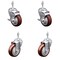 Service Caster 4 Inch SS Maroon Polyurethane Swivel 3/8 Inch Threaded Stem Caster Brake, 2PK SSTS20S414-PPUB-MRN-TLB-381615-2-S-2 - alternate 1